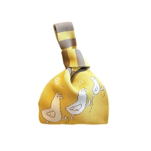 CEHJZQRPL Schultertasche Damen Mädchen Knoten Handgelenktasche Handarbeit Strick Handtasche Tragetasche(Big 9) von CEHJZQRPL