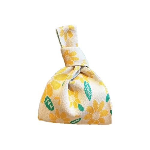 CEHJZQRPL Schultertasche Damen Mädchen Knoten Handgelenktasche Handarbeit Strick Handtasche Tragetasche(Small 5) von CEHJZQRPL