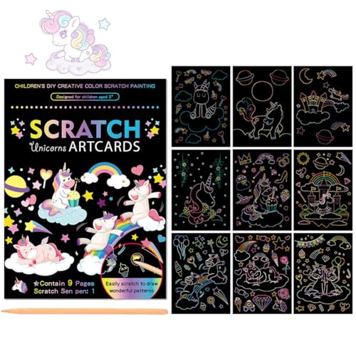CEJAS 1 Stück Kratzbilder für Kinder 19 × 14 cm Magische Regenbogen Kratzpapier Kratzbuch Magic Scratch Book Kratzpapier Set mit Buntem Farbverlauf und Kratzstift, Einhorn-Thema CEJAS 1 Stück Kratzbilder für Kinder 19 × 14 cm Magische Regenbogen Kratzpapier Kratzbuch Magic Scratch Book Kratzpapier Set mit Buntem Farbverlauf und Kratzstift, Einhorn-Thema von CEJAS