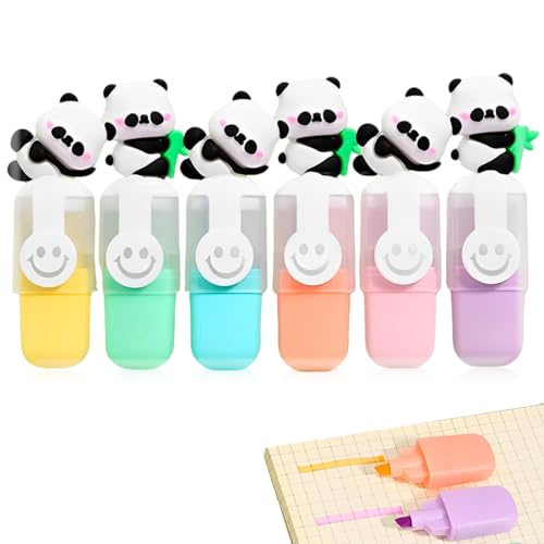 CEJAS 6 Stück Textmarker,Nettes Panda-Highlighter,Highlighter Pen Marker Pastell Textmarker,Aesthetic Marker Stifte Textmarker Set für Kinder Erwachsene Zeichnung oder Hervorheben CEJAS 6 Stück Textmarker,Nettes Panda-Highlighter,Highlighter Pen Marker Pastell Textmarker,Aesthetic Marker Stifte Textmarker Set für Kinder Erwachsene Zeichnung oder Hervorheben von CEJAS