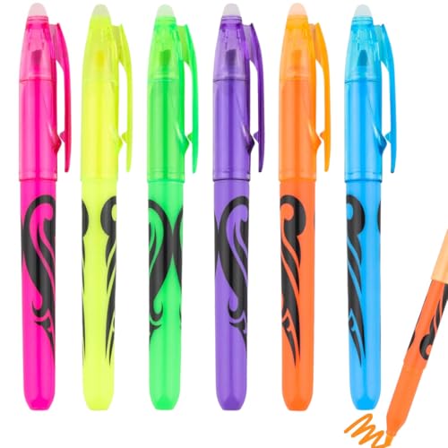 CEJAS 6 Stück Textmarker Radierbarer, Bibel Marker Stifte, Löschbarer Textmarker Stift für Kinder Erwachsene Studenten Schule Büromaterial, 6 Farben von CEJAS