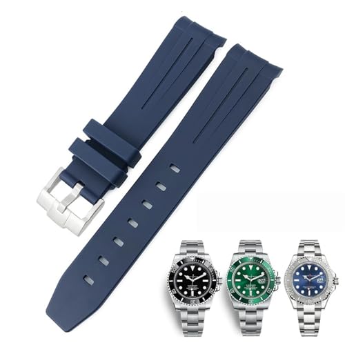 CEKGDB 20 mm 21 mm 22 mm gebogenes Ende Gummi Silikon Armband Für Rolex Submariner Daytona Wasserdichtes Uhrenarmband, 21 mm, Achat von CEKGDB