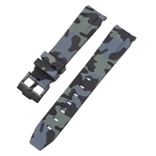 CEKGDB Camouflage-Armband für Omega für Swatch MoonSwatch, gebogenes Ende, Silikon-Gummi-Armband, für Herren und Damen, Sportuhrenarmband, Zubehör, 20 mm, 20 mm, Achat von CEKGDB