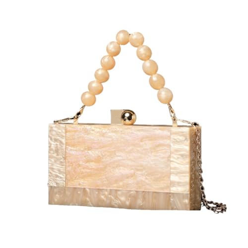 CEKGDB Damen Abendtasche Acryl Tasche Handgehaltene Kette Schulter Crossbody Tasche Handytasche, aprikose, Einheitsgröße von CEKGDB