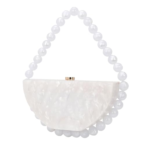 CEKGDB Damen Tasche Acryl Perlen Wolke Kleber Tasche Diagonal Kreuz Tasche Sparkling Bead Handtasche, weiß, Einheitsgröße von CEKGDB
