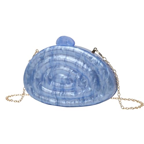 CEKGDB Damenmode Acryltaschen, Kette Schultertaschen Handytaschen, blau, Einheitsgröße von CEKGDB