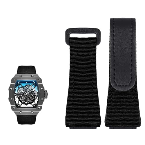 CEKGDB Echtes Lederband, geeignet für Richard Mille Nylonband, Herren-Schraubendreher RM50/53, Vier-Sterne- oder Fünf-Sterne-Schraubenkopf, 25 mm, 25 mm, Achat von CEKGDB