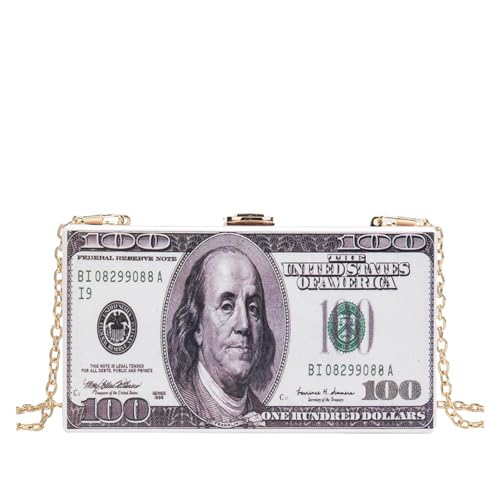 CEKGDB Handytasche Acryl Diamant Dollar Tasche Damen Clutch, Schwarz , Einheitsgröße von CEKGDB