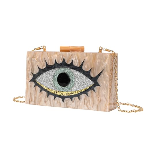 CEKGDB Modetrend handgehaltene Acryl-Perlglanz-Augentasche, modische One-Shoulder-Umhängetasche, Handytasche, aprikose, Einheitsgröße von CEKGDB