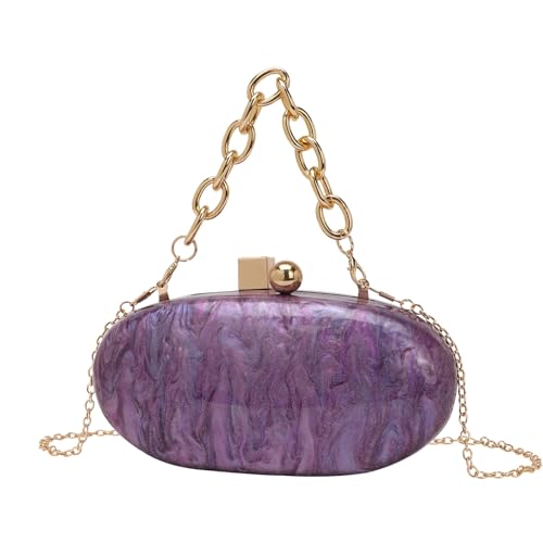 CEKGDB Modische Damen-Acryl-Taschen, Kettenschultertasche, Kuriertasche, Handytasche, Starlight Purple, Einheitsgröße von CEKGDB