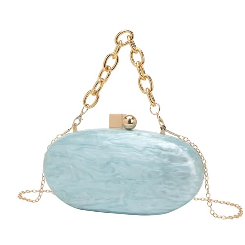 CEKGDB Modische Damen-Acryl-Taschen, Kettenschultertasche, Kuriertasche, Handytasche, hellblau, Einheitsgröße von CEKGDB