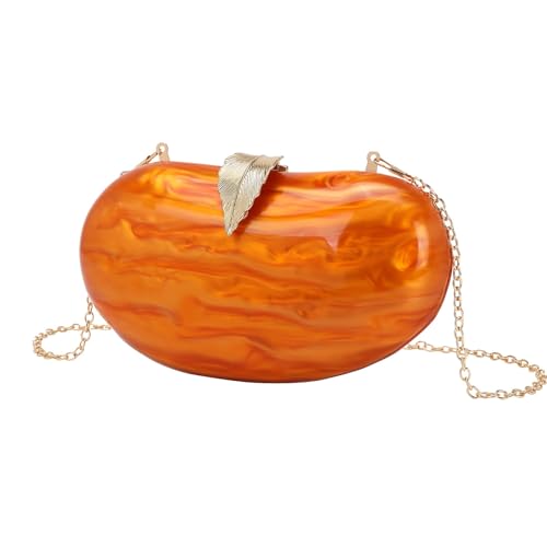 CEKGDB Modische Damen-Clutch-Taschen mit Diamantschloss, Handytasche, Acryl-Tasche, Orange, Einheitsgröße von CEKGDB