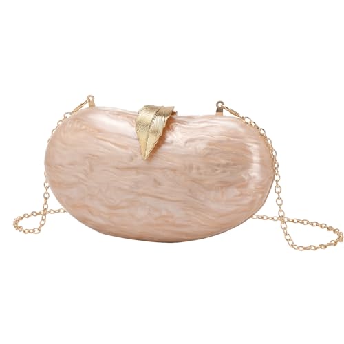 CEKGDB Modische Damen-Clutch-Taschen mit Diamantschloss, Handytasche, Acryl-Tasche, aprikose, Einheitsgröße von CEKGDB