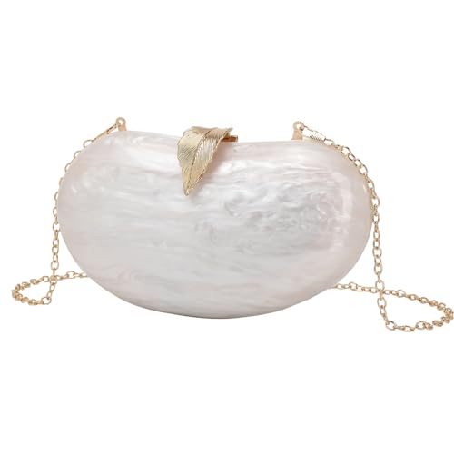 CEKGDB Modische Damen-Clutch-Taschen mit Diamantschloss, Handytasche, Acryl-Tasche, weiß, Einheitsgröße von CEKGDB