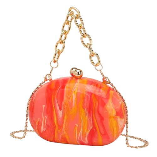 CEKGDB Modische und elegante Clutch Kette Damentasche Handytasche, Orange, Einheitsgröße von CEKGDB