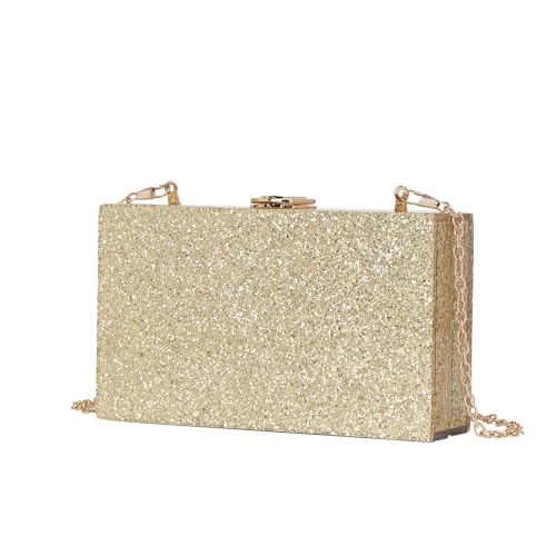 CEKGDB Party Bankett Clutch Taschen Damen Acryl Taschen Kette Schulter Handy Taschen, champagnerfarben, Einheitsgröße von CEKGDB