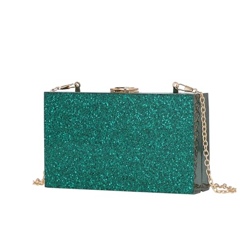 CEKGDB Party Bankett Clutch Taschen Damen Acryl Taschen Kette Schulter Handy Taschen, grün, Einheitsgröße von CEKGDB