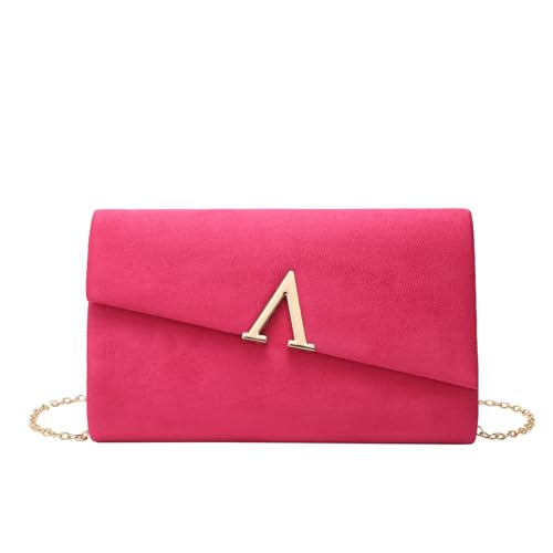 CEKGDB Schlichte modische Damentasche mit Kette aus Samt, Clutch, Umhängetasche, rosig, Einheitsgröße von CEKGDB