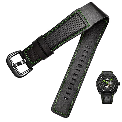 CEKGDB Uhrenarmband aus Rindsleder, für Dietrich OTC-AO1 OT-3, schwarzes 24-mm-Armband, Stomata, Rindsleder, schwarze Armbanduhren, 24 mm, Achat von CEKGDB