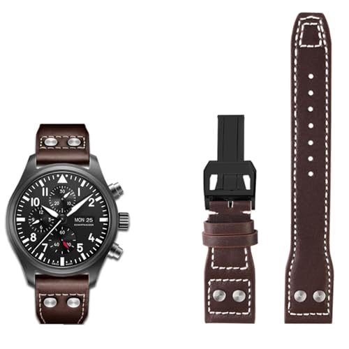 CEKGDB Uhrenarmband aus echtem Leder, 21 mm / 22 mm, für IWC Big Pilot Flamethrower Little Prince Mark Armband, Weidennagelarmband, 22 mm, Achat CEKGDB Uhrenarmband aus echtem Leder, 21 mm / 22 mm, für IWC Big Pilot Flamethrower Little Prince Mark Armband, Weidennagelarmband, 22 mm, Achat von CEKGDB