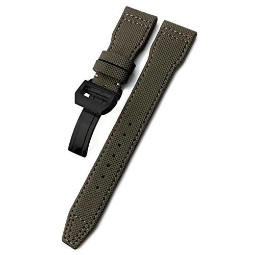 CEKGDB Uhrenarmband aus gewebtem Nylon, 20 mm, 21 mm, 22 mm, Faltschnalle, passend für IWC Pilot Mark Portugieser Portofino Armband, 20 mm, Achat von CEKGDB