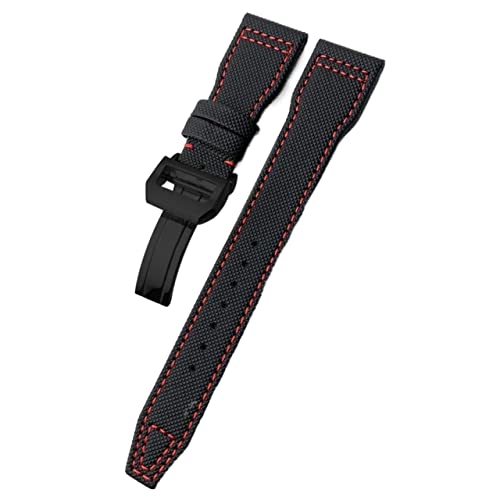 CEKGDB Uhrenarmband aus gewebtem Nylon, 20 mm, 21 mm, 22 mm, Faltschnalle, passend für IWC Pilot Mark Portugieser Portofino Armband, 21 mm, Achat von CEKGDB