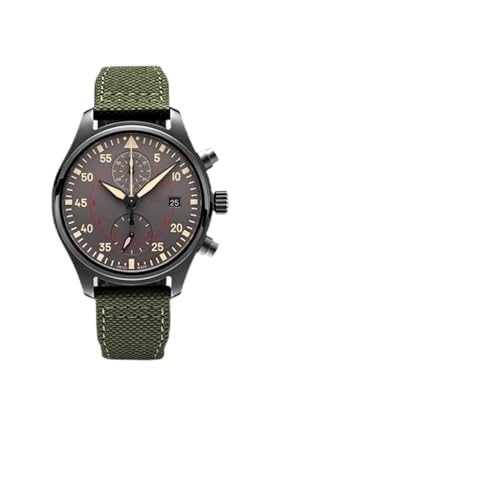 CEKGDB Uhrenarmband aus hochdichtem Nylon-Rindsleder, für IWC Pilot, Portugal, Stoff-Uhrenarmband, 20 mm, 21 mm, 22 mm, schwarz, armeegrün, blau, 21 mm von CEKGDB