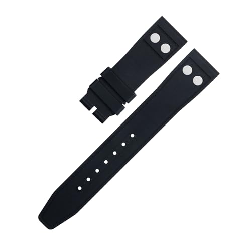 CEKGDB Uhrenarmband für IWC Big Pilot Mark Portugieser, 21 mm, Fluorkautschuk mit Nieten, weiches Armband, 20 mm, Achat CEKGDB Uhrenarmband für IWC Big Pilot Mark Portugieser, 21 mm, Fluorkautschuk mit Nieten, weiches Armband, 20 mm, Achat von CEKGDB