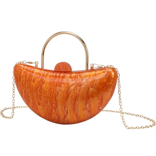 CEKGDB Yuanbao Geformte Acryltasche Handgelenktasche Modische Handytasche, Orange, Einheitsgröße von CEKGDB