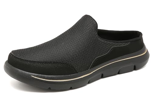 CELANDA Damen Hausschuhe Herren Slip On Clogs Leichte Atmungsaktive Pantoletten Mules Weiche Freizeit Bequem Gartenschuhe für Unisex, B Schwarz 40 EU von CELANDA