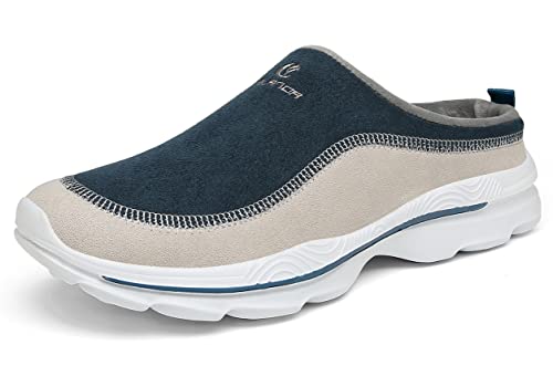 CELANDA Sabots Herren Clogs Damen Slip On Garten Schuhe Warm Freizeitschuhe Leichte Pantoletten Atmungsaktive Hausschuhe utdoor Low-Top Sneakers Hinten Offen, Blau 36 EU von CELANDA