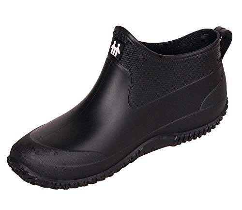 CELANDA Damen Kurze Gummistiefel Herren Regenstiefel Rutschfeste Gartenschuhe Outdoor Wasserdichte Schuhe Ankle Stiefel Chelsea Boots(schwarze Einzelschuhe Größe: 39 EU=Sohlengröße39) von CELANDA