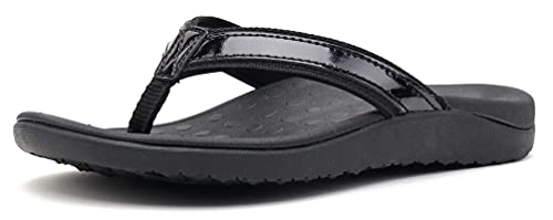 CELANDA Flip Flops Damen Herren Zehentrenner Orthopädische Badelatschen Frauen Freizeit Stylische Hausschuhe Pantoletten Rutschfest Badesandalen voll schwarz Größe:40 EU von CELANDA