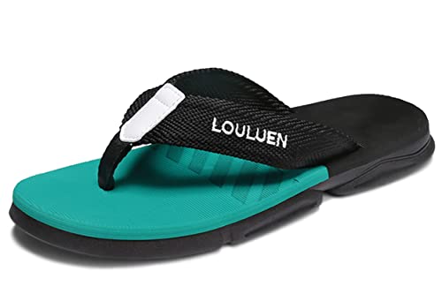 CELANDA Flip-On Zehentrenner Herren Flip Flops Badelatschen Strandschuhe Duschlatschen Freizeit Zehenstegpantolette Beach Sandalen,B Grün Gr.44 von CELANDA