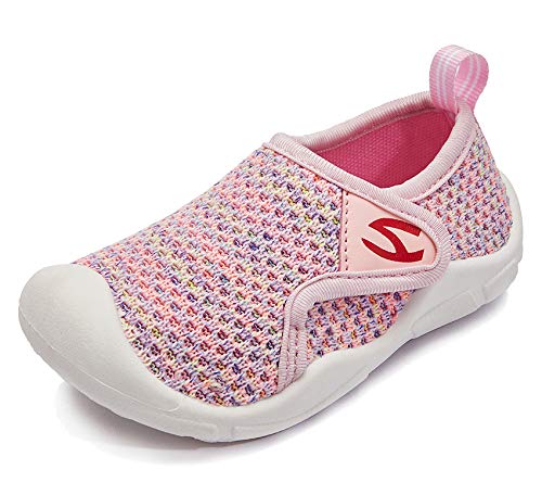 CELANDA Hausschuhe Kinder Jungen Mädchen rutschfeste Leichte Pantoffeln Kleinkinder Hüttenschuhe Weiche Atmungsaktive Lauflernschuhe Babys Bequeme Slippers Pink 22 EU von CELANDA