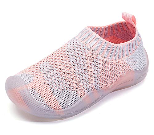 CELANDA Hausschuhe Kinder Jungen Mädchen rutschfeste Leichte Pantoffeln Kleinkinder Hüttenschuhe Weiche Atmungsaktive Lauflernschuhe Babys Bequeme Slippers Pink 23EU von CELANDA