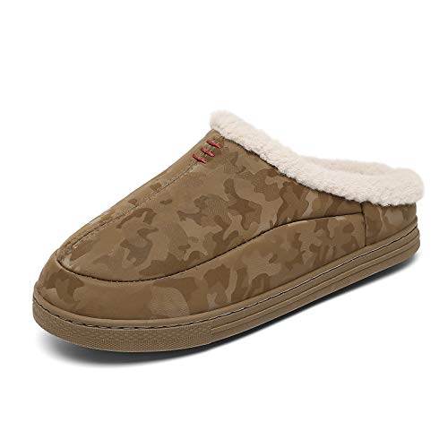 CELANDA Herren Damen Winter Wärme Hausschuhe Memory Foam Pantoffeln Weiche Flache Plüsch Pantoffel rutschfeste Outdoor/Indoor Slippers Unisex Kaffee 35/36EU von CELANDA