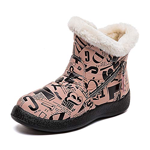 CELANDA Kinder Warm Wasserdicht Winterstiefel Jungen Mädchen Bequemer Plüsch Gefüttert Schneestiefel Eltern-Kind Outdoor rutschfest Stiefeletten von CELANDA