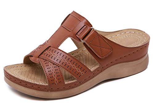 CELANDA Pantoletten Damen Freizeit Plateau Sandalen von CELANDA