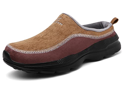 CELANDA Sabots Herren Clogs Damen Slip On Garten Schuhe Warm Freizeitschuhe Leichte Pantoletten Atmungsaktive Hausschuhe utdoor Low-Top Sneakers Hinten Offen, Khaki 40 EU von CELANDA