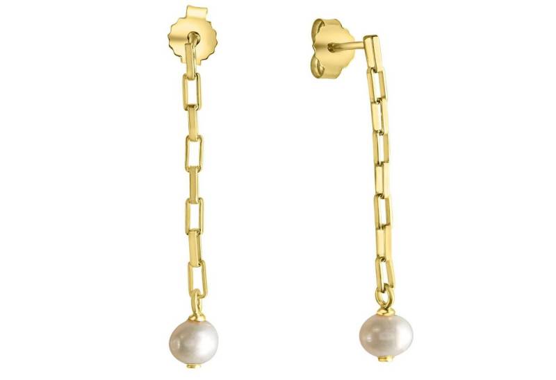 CELESTA Paar Ohrhänger 925 Silber vergoldet mit Süßwasserzuchtperlen von CELESTA