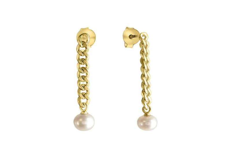 CELESTA Paar Ohrhänger 925 Silber vergoldet mit Süßwasserzuchtperlen von CELESTA