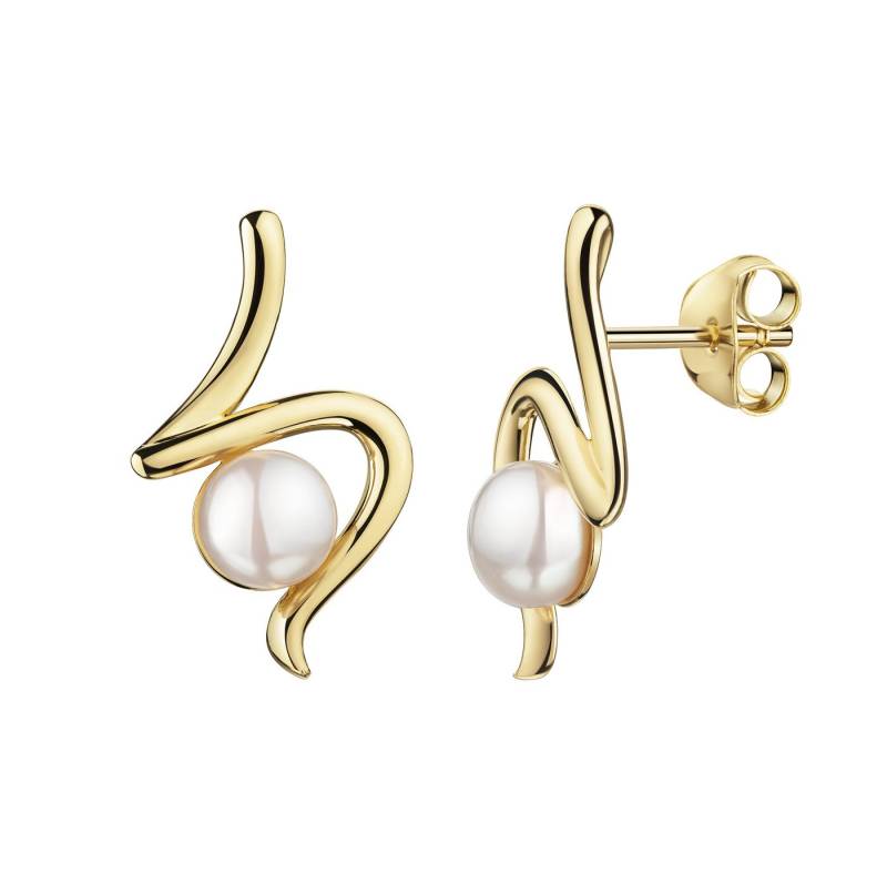 CELESTA Paar Ohrstecker 925 Sterling Silber vergoldet Perle von CELESTA