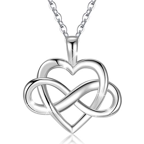 CELESTIA Unendlichkeitszeichen Kette mit Herz Kette Damen Silber Herzkette Liebes Schmuck Geschenk für Freundin Geschenke Frauen Valentinstag Muttertag Jahrestag für Sie Ich Liebe Dich von CELESTIA