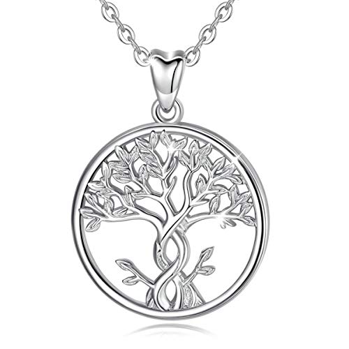 CELESTIA Damen Baum des Lebens Halskette 925 Sterling Silber Lebensbaum Anhänger Familienkette Freundschaft Schmuck Geschenke Mama Oma zum Muttertag von CELESTIA