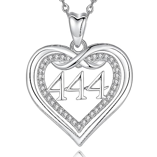 CELESTIA Damen Herz Kette mit Zahlen Anhänger Numerisch Silber 925 Spiritueller Schmuck Frauen Talisman Beste Freundin Geschenke Schwester Geburtstag 18 Mädchen von CELESTIA