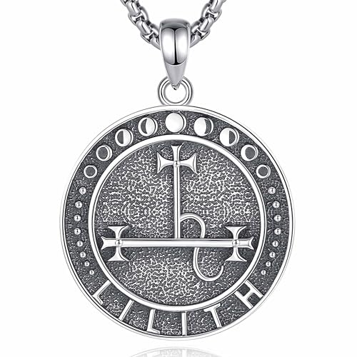 CELESTIA Lilith-Siegel Kette Damen Silber 925 Göttin der Dunkelheit Lilith Anhänger Hexen Schmuck Mystik Wicca Talisman Esoterik Geschenke für Frauen von CELESTIA