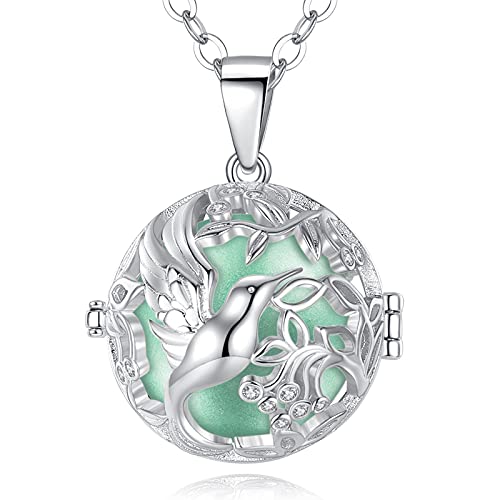 CELESTIA Schwangerschaft Klangkugel Engel Anrufer Kette Schutzengel Schmuck Kolibri Versilbertes Kupfer Geschenk Schwangere Mama Werdende Mütter von CELESTIA