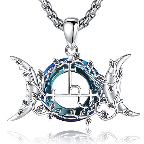 CELESTIA Siegel der Lilith Kette Hexe Damen Silber 925 Kristalle Anhänger Wicca Schmuck Witchcraft Witcher Geschenk Spirituelle Geschenke Frauen Esoterik von CELESTIA