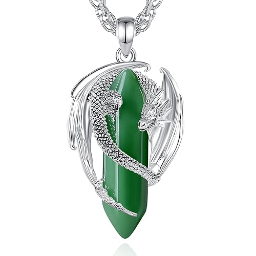 CELESTIA Drachen Kette mit Aventurin Versilbert Drachenkette Grüne Halskette Herren Gothic Schmuck Geburtstag Valentinstag Geschenke für Männer Frauen Partner Geschenke CELESTIA Drachen Kette mit Aventurin Versilbert Drachenkette Grüne Halskette Herren Gothic Schmuck Geburtstag Valentinstag Geschenke für Männer Frauen Partner Geschenke von CELESTIA